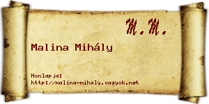 Malina Mihály névjegykártya